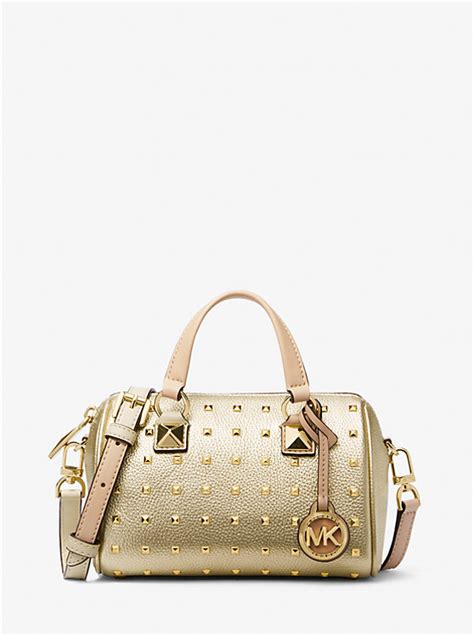 michael kors grayson small vanilla|Grayson Small Studded Leather Duffel Crossbody .